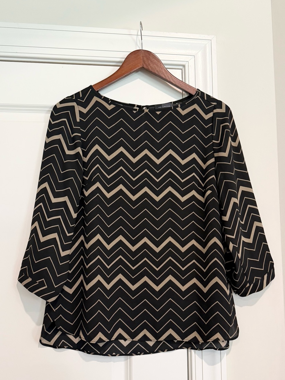 The Limited Black and Tan Chevron Blouse